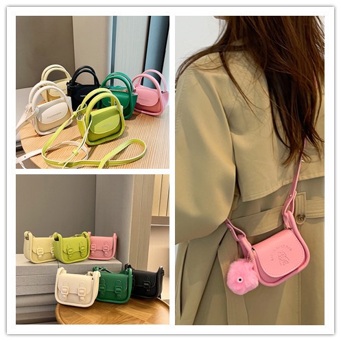 Túi Xách Mini Màu Trơn Phong Cách Retro Thời Trang Cho Nữ