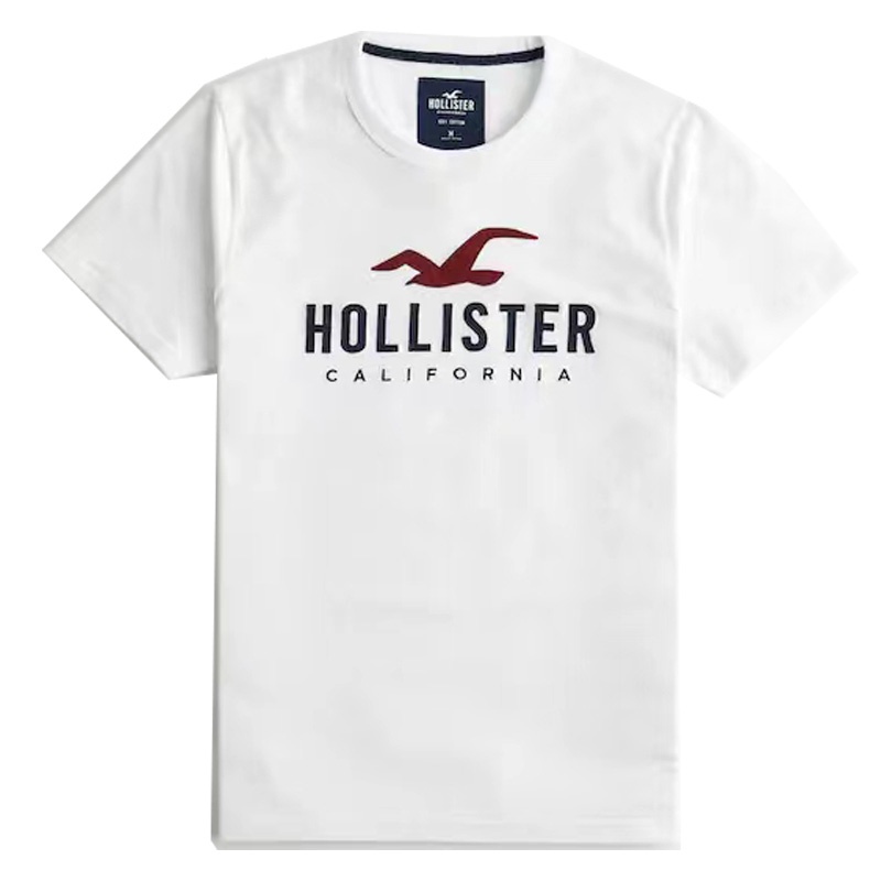 Áo Thun cotton Ngắn Tay Cổ Thuyền Hollister AF Hoco seagull Cá Tính Cho Nam