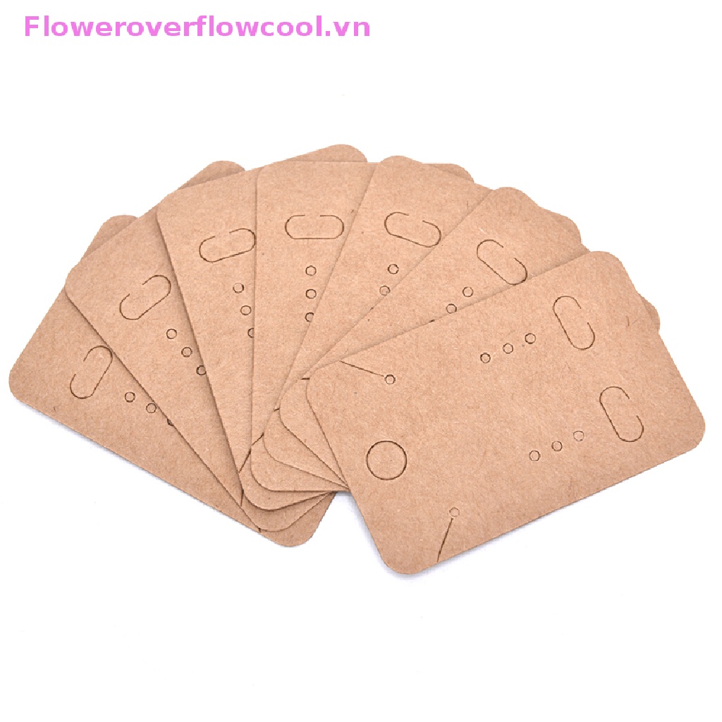 Set 100 Thẻ Giấy Kraft Trưng Bày Vòng cổ / Bông Tai