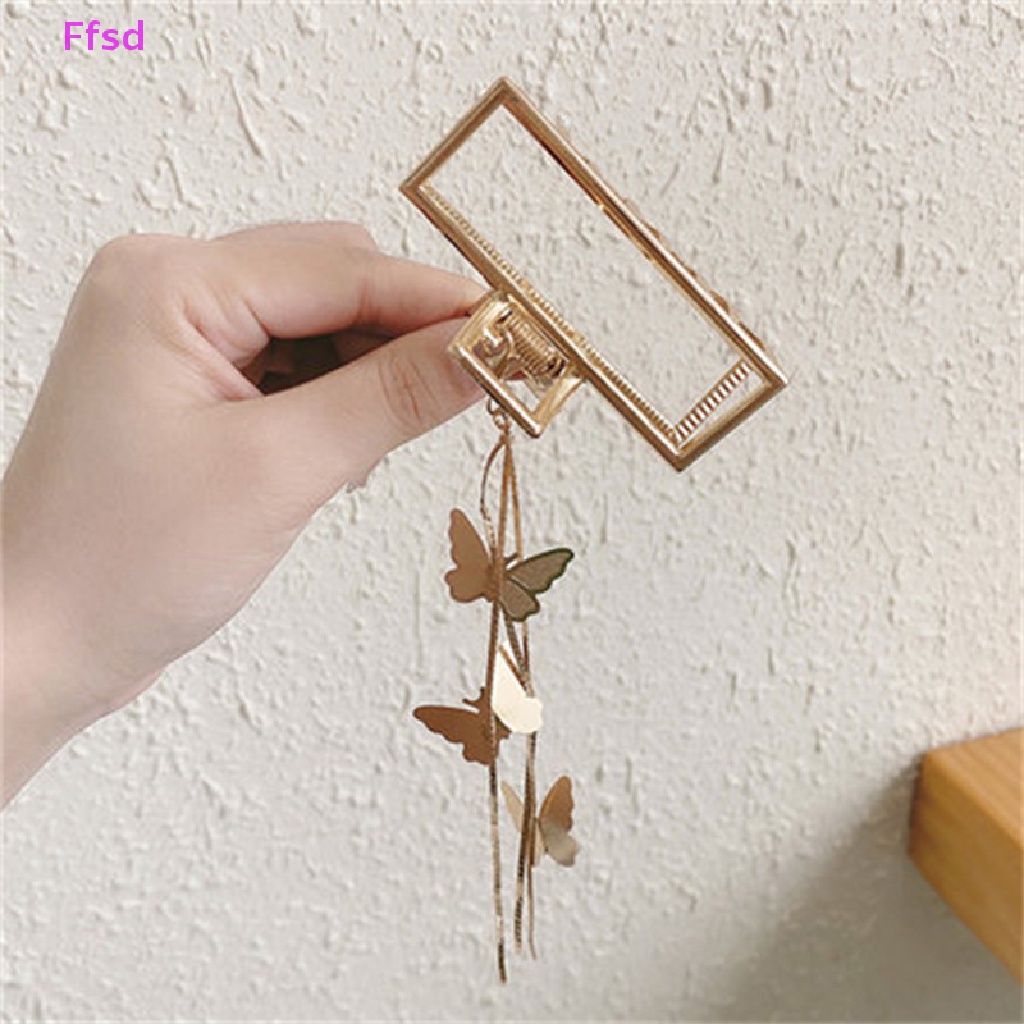 Kẹp Tóc Hình Bướm Rỗng Bằng Kim Loại Đính Ngọc Trai Cho Nữ