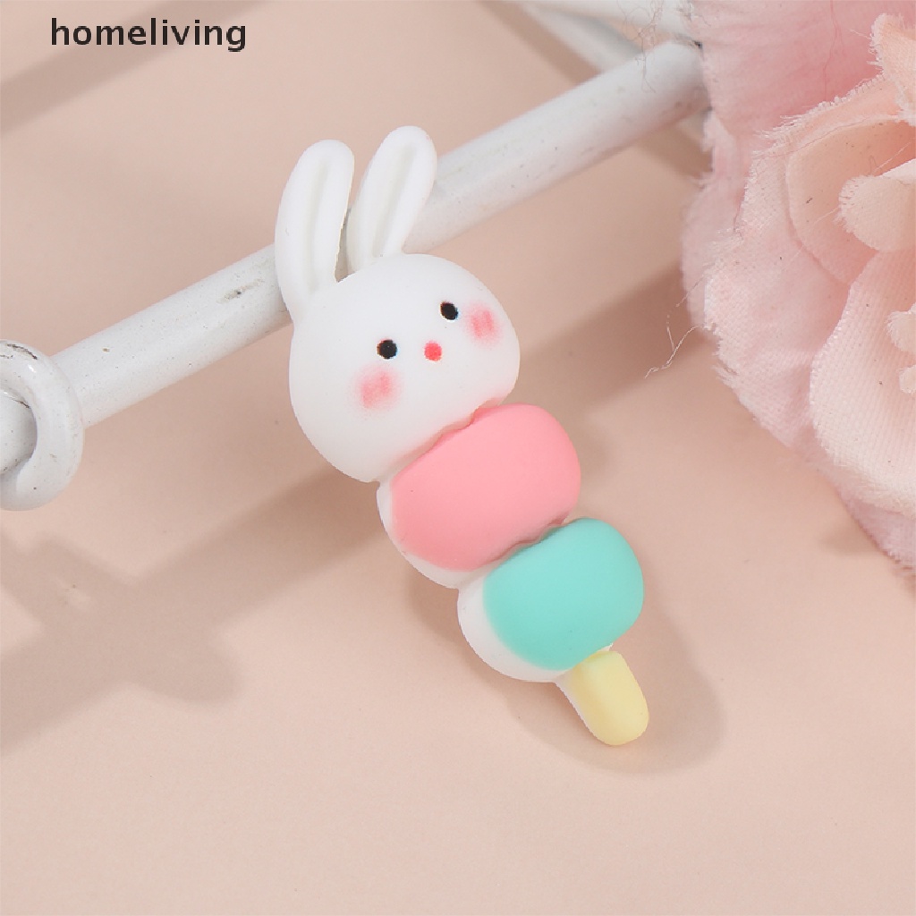 Set 3 Xiên Gỗ Hình Thỏ Nhiều Màu Sắc Trang Trí Nhà Búp Bê