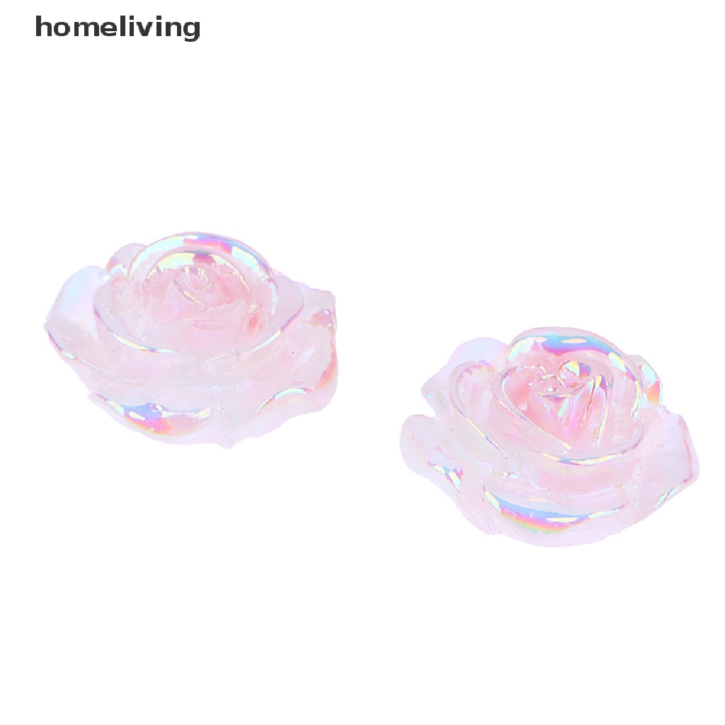Set 2 Mô Hình Hoa Hồng Dạ Quang Mini Bằng Nhựa Resin Trang Trí Nhà Cửa Sân Vườn DIY