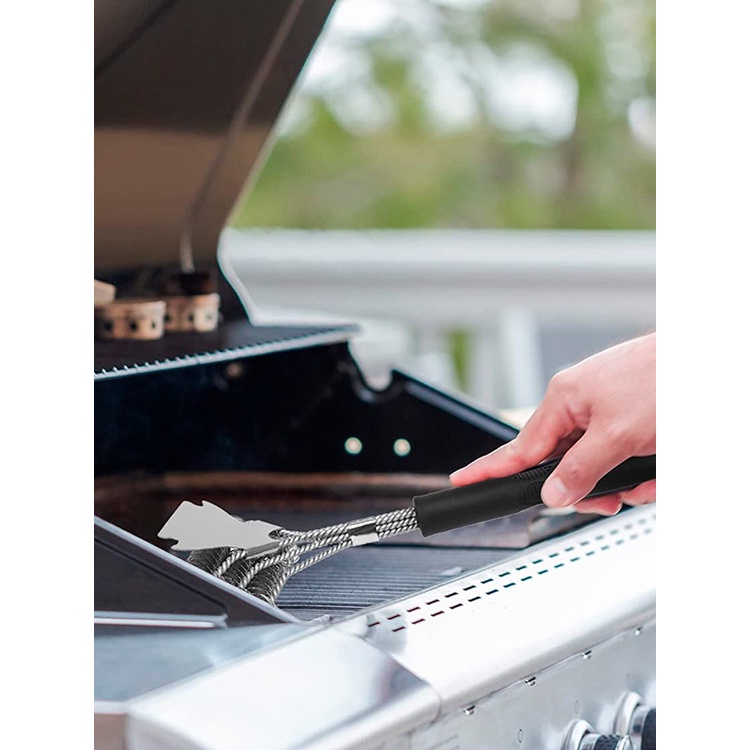 Cọ Vệ Sinh Vỉ Nướng BBQ Hai Đầu Bằng Thép Không Gỉ Tiện Dụng