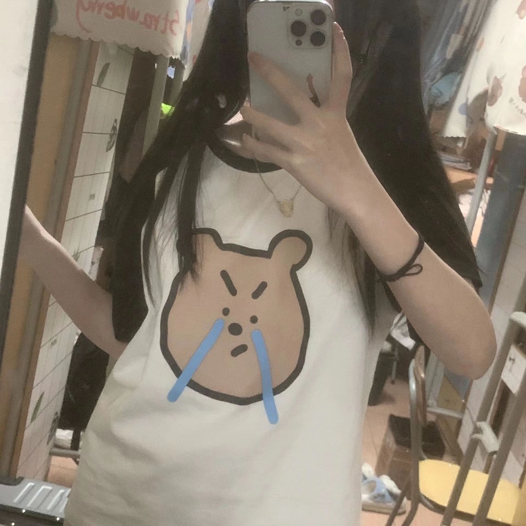 HIIXIIVI Áo Thun 100% Cotton Tay Ngắn In Họa Tiết Độc Đáo Phong Cách Hàn Quốc Thời Trang Mùa Hè Mới Cho Nữ