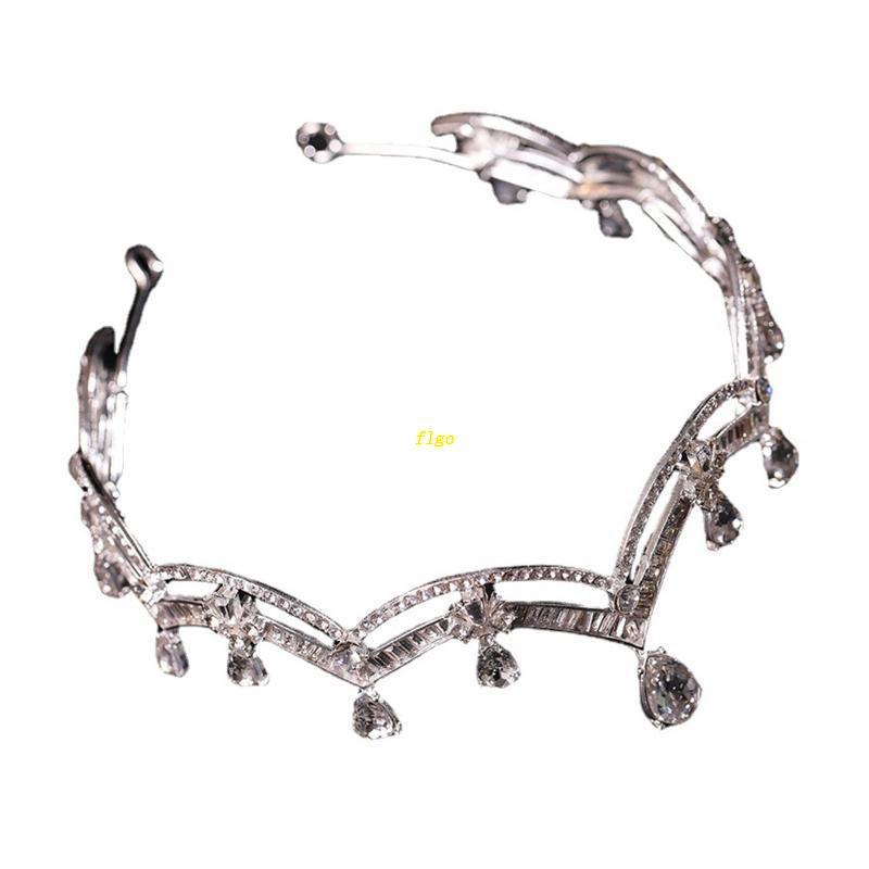 Flgo Băng Đô Cài Tóc Hình Vương Miện Phong Cách Hàn Quốc Cho Cô Dâu