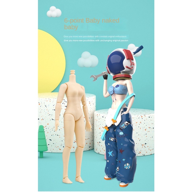 Mô Hình Cơ Thể Búp Bê Nam Nữ 6 Khớp 30cm