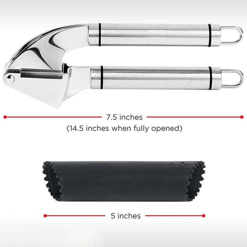 1 Dụng Cụ Nghiền Và Bóc Vỏ Bằng Thép Không Gỉ Với Con Lăn Silicone Máy Rửa Chén Dạng Bóp Dễ Dàng Chống Rỉ Sét An Toàn