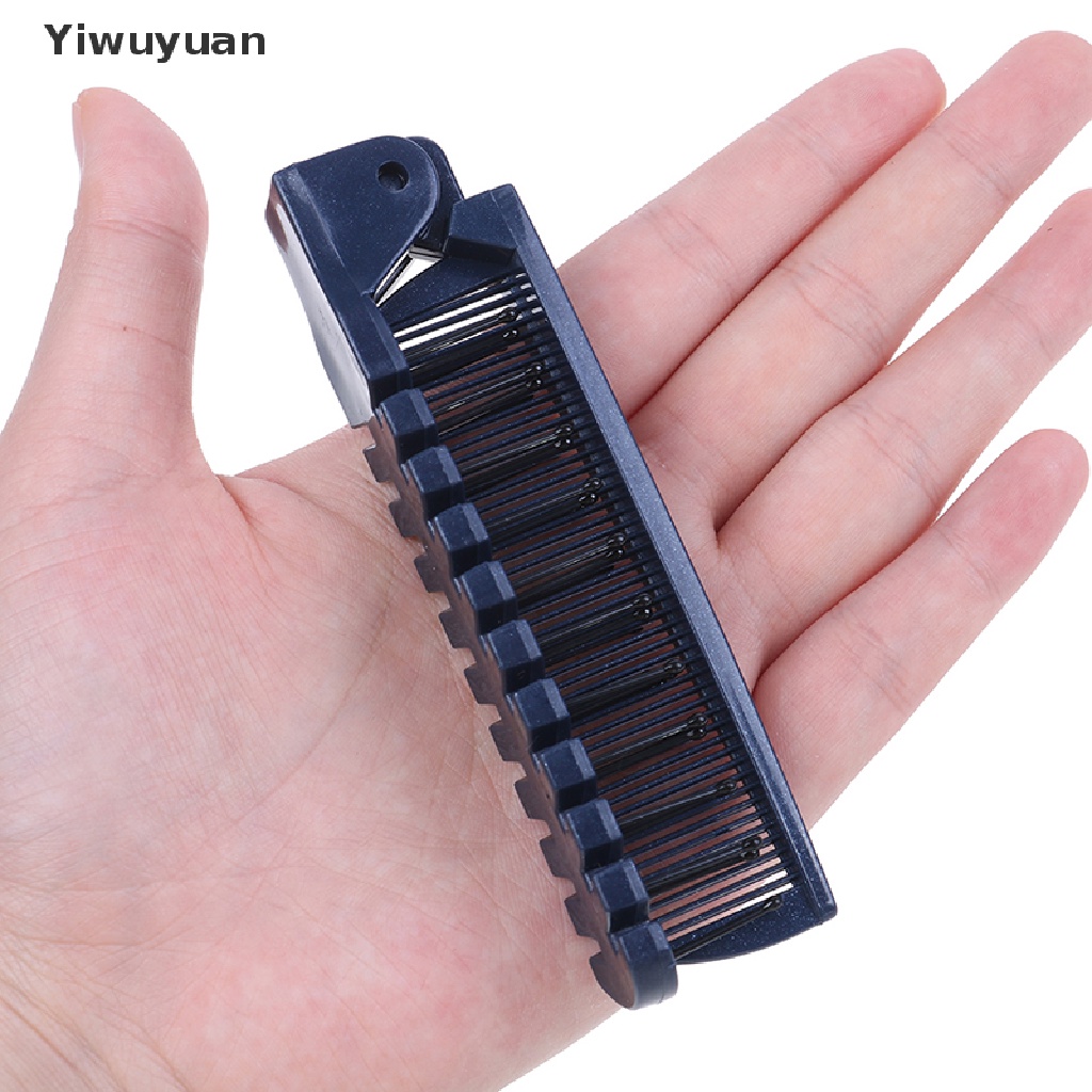 < Yiwuyuan > Lược Chải Tóc Hai Đầu Bằng Nhựa Có Thể Gập Lại Tự Làm Đẹp Khi Đi Du Lịch Cho Nữ