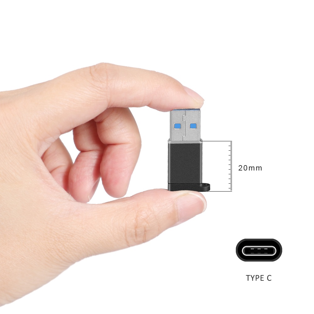 Bộ Chuyển Đổi Sạc Nhanh USB 3.0 TYPE C Có Móc Khóa Bằng Kim Loại Cho Điện Thoại Android / Laptop