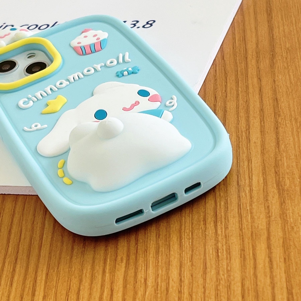 Ốp Điện Thoại TPU Silicon Mềm Hình Cún Sanrio 3D Dễ Thương Bảo Vệ Camera Cho iphone 14 13 12 11 Pro MAX 14 Plus