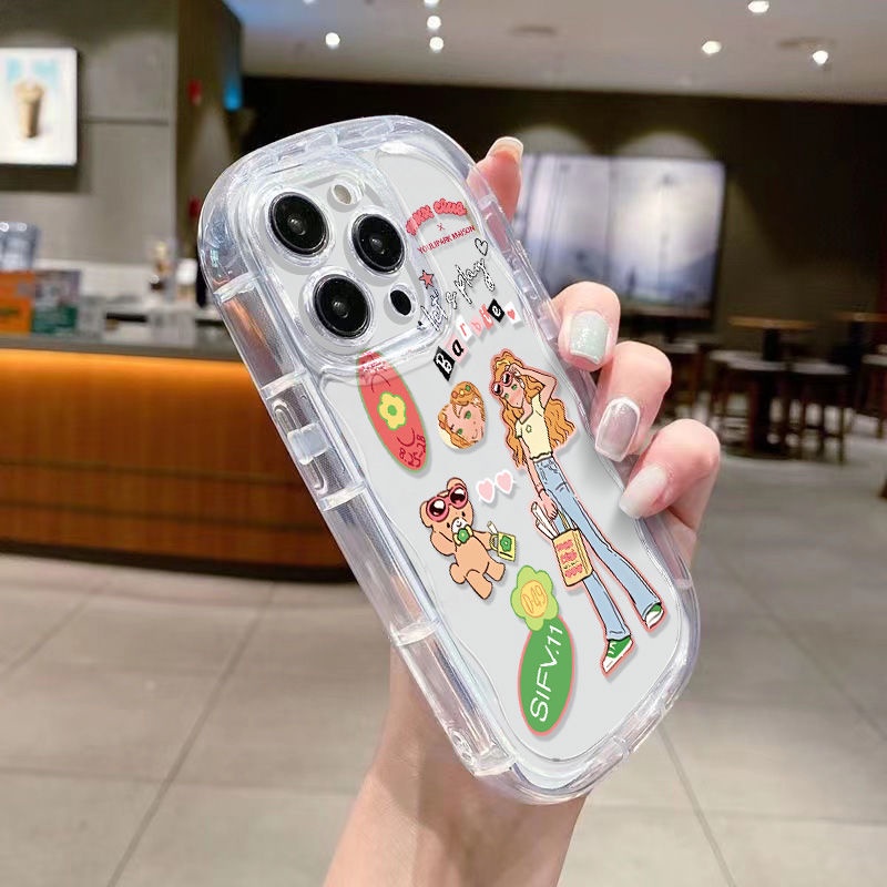 ✅Ốp Điện Thoại Mềm Trong Suốt Chống Sốc Hình Cô Gái Cho Iphone 12 Xr 14Xs 13 / 711 8P Pro Max / M7UJ