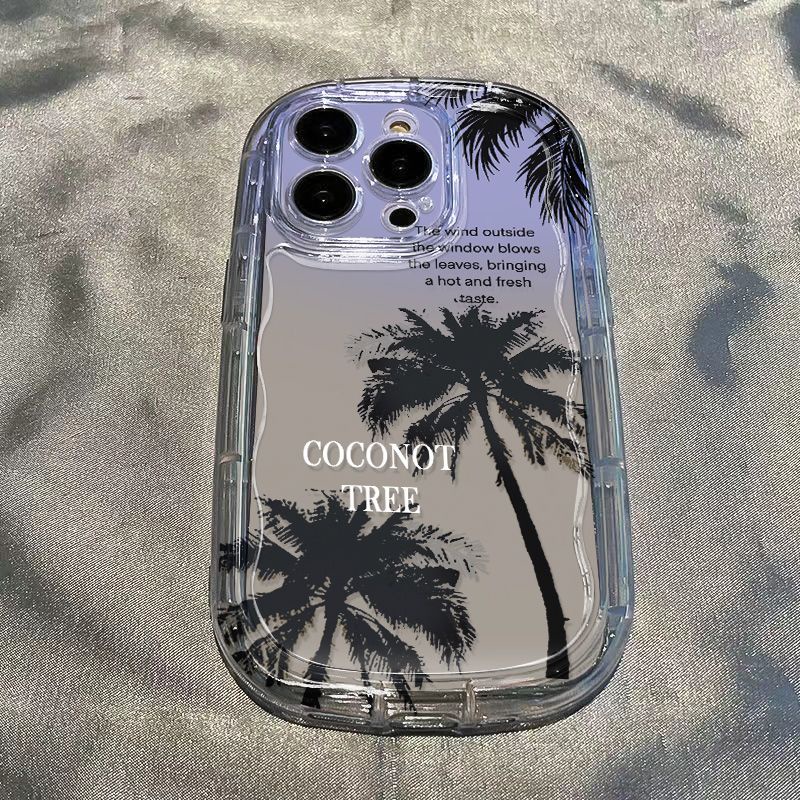 ✅Ốp Điện Thoại Mềm Trong Suốt Họa Tiết Cây Dừa Cho Iphone xs78p 1213 Xr 14 11 promax U6BE