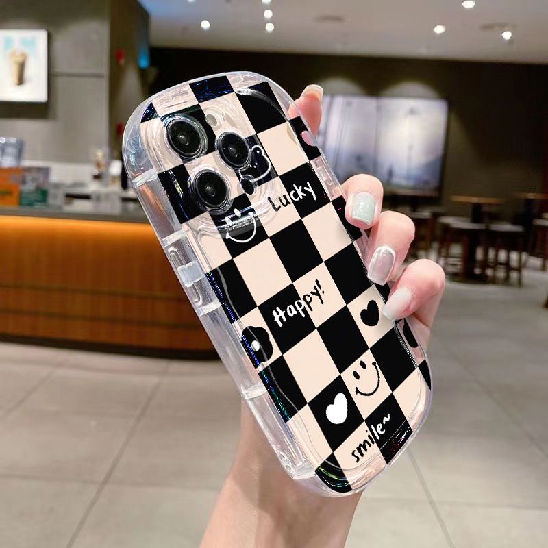 ✅Ốp Điện Thoại Mềm Trong Suốt Chống Sốc Họa Tiết Bàn Cờ Trái Tim Cho Apple Iphone 128p xsiPhone14 xr / promax 13117 / HTDV