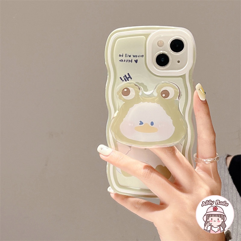 Ốp Điện Thoại TPU Mềm Chống Mồ Hôi Hình Chú Ếch Xanh Có Giá Đỡ Cho Iphone 14 Pro Max 11 12 11 Pro Max X XS