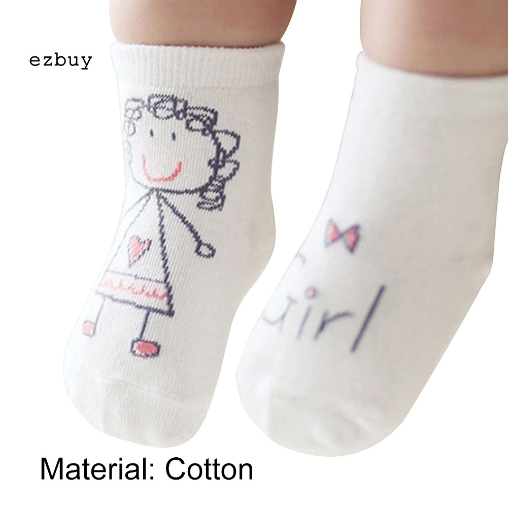 1 Đôi Vớ Cotton Mềm Chống Trượt In Họa Tiết Hoạt Hình Dễ Thương Cho Bé