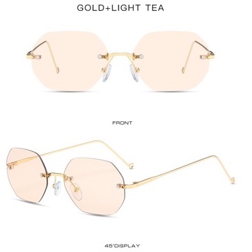 Kính Mát Gọng Kim Loại Chống Tia Bức Xạ UV400 Thời Trang Cho Nữ