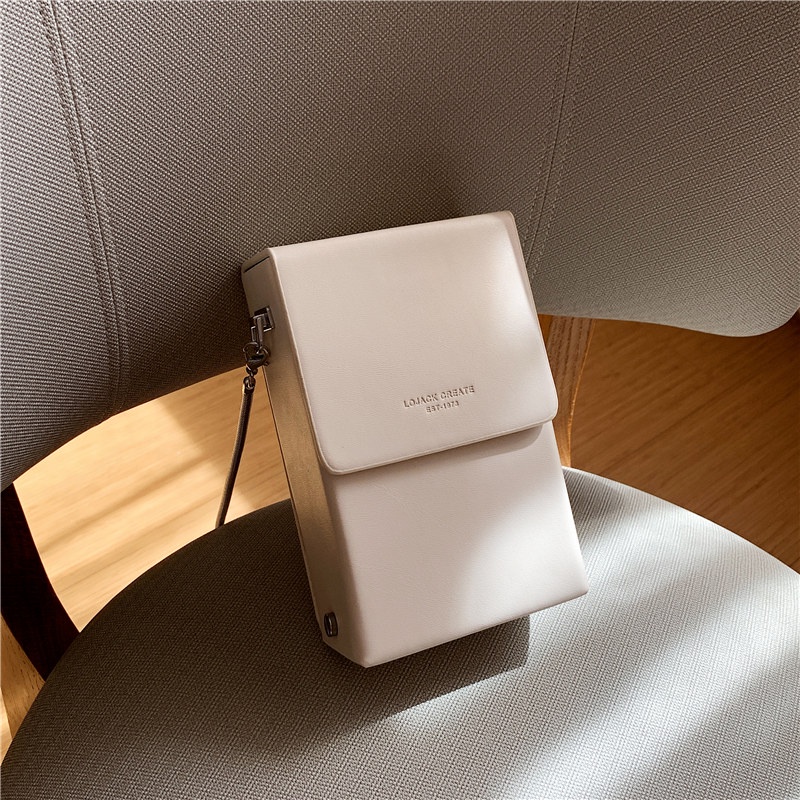 Túi Đeo Chéo Đựng Điện Thoại Thiết Kế Nhỏ Nhắn Phối Dây Xích Thời Trang Cao Cấp Cho Nữ