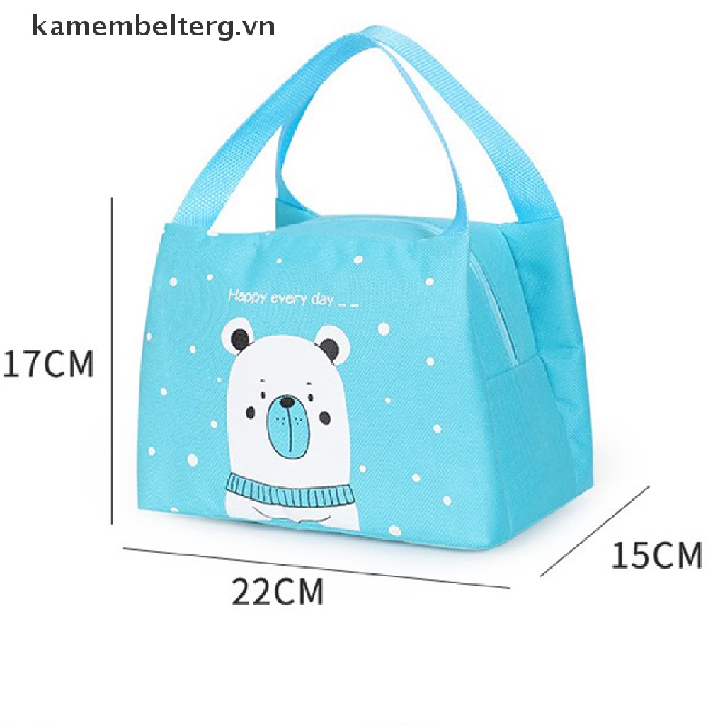 Túi Đựng Hộp Cơm Trưa Giữ Nhiệt Họa Tiết Hoạt Hình Dễ Thương Cho Bé Gái / Trẻ Em