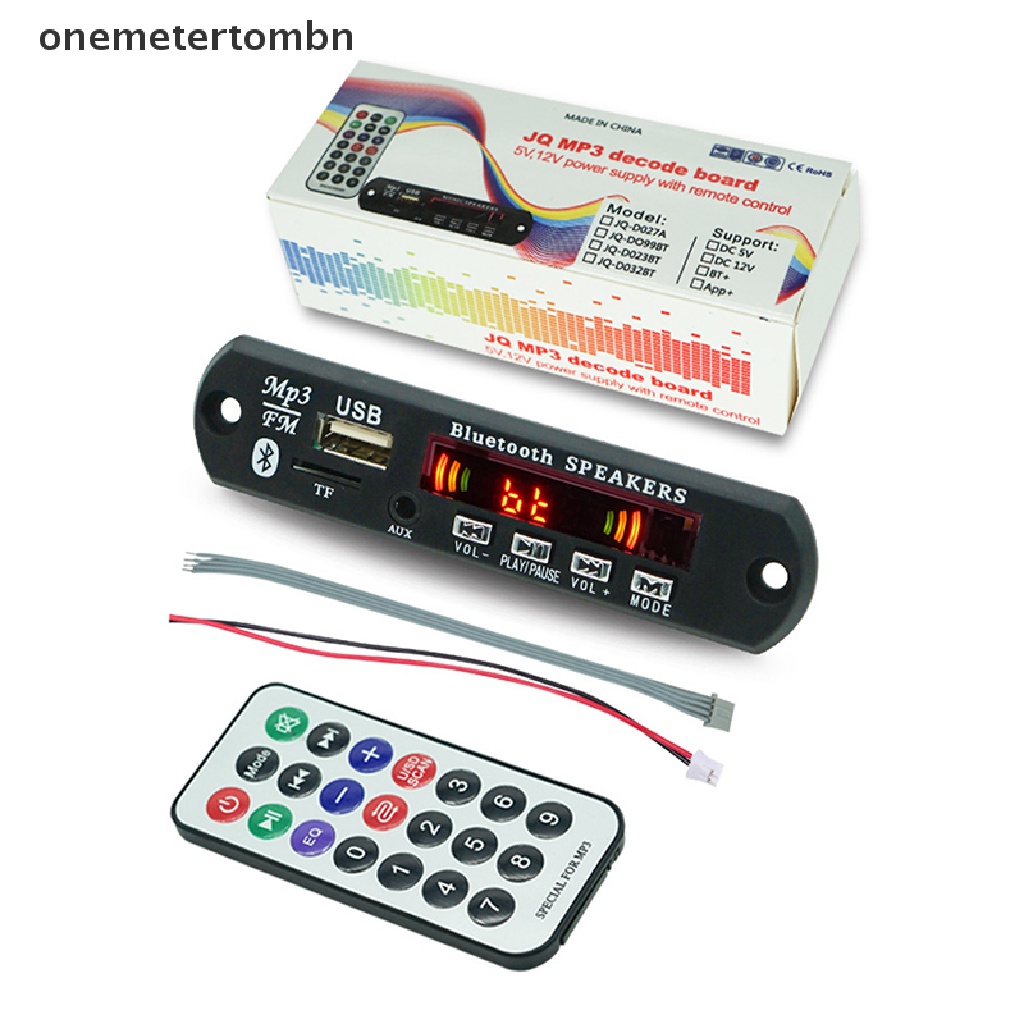Bảng Mạch Giải Mã Bluetooth 5.0 9V-12V MP3 WMA USB TF FM Radio Màn Hình Màu Kèm Điều Khiển Từ Xa Cho Xe Hơi