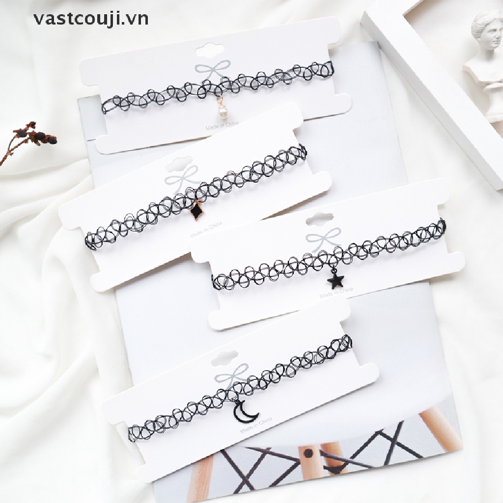 Vòng Cổ Choker Màu Đen Mặt Hình Ngôi Sao Thời Trang Cho Nữ