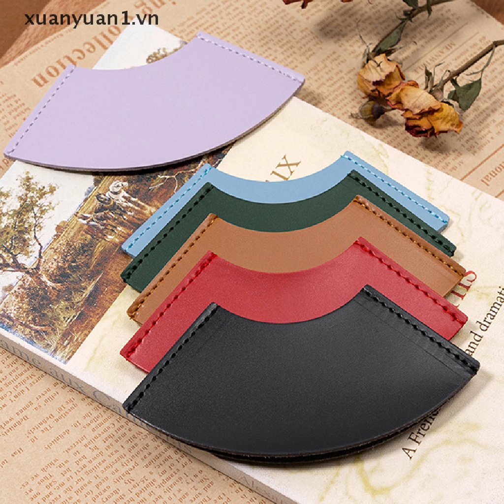 Xuan Kẹp Đánh Dấu Trang Sách Mini Bằng Da Hình Quạt Cầm Tay Vintage Làm Quà Tặng Cho Học Sinh / Trẻ Em