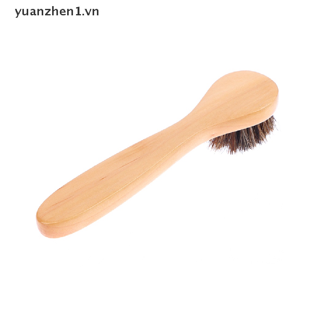 Bàn Chải Tắm Lông Ngựa Cán Dài Đầu Tròn Bằng Gỗ Trơn Mềm Mại Dành Cho Trẻ Em