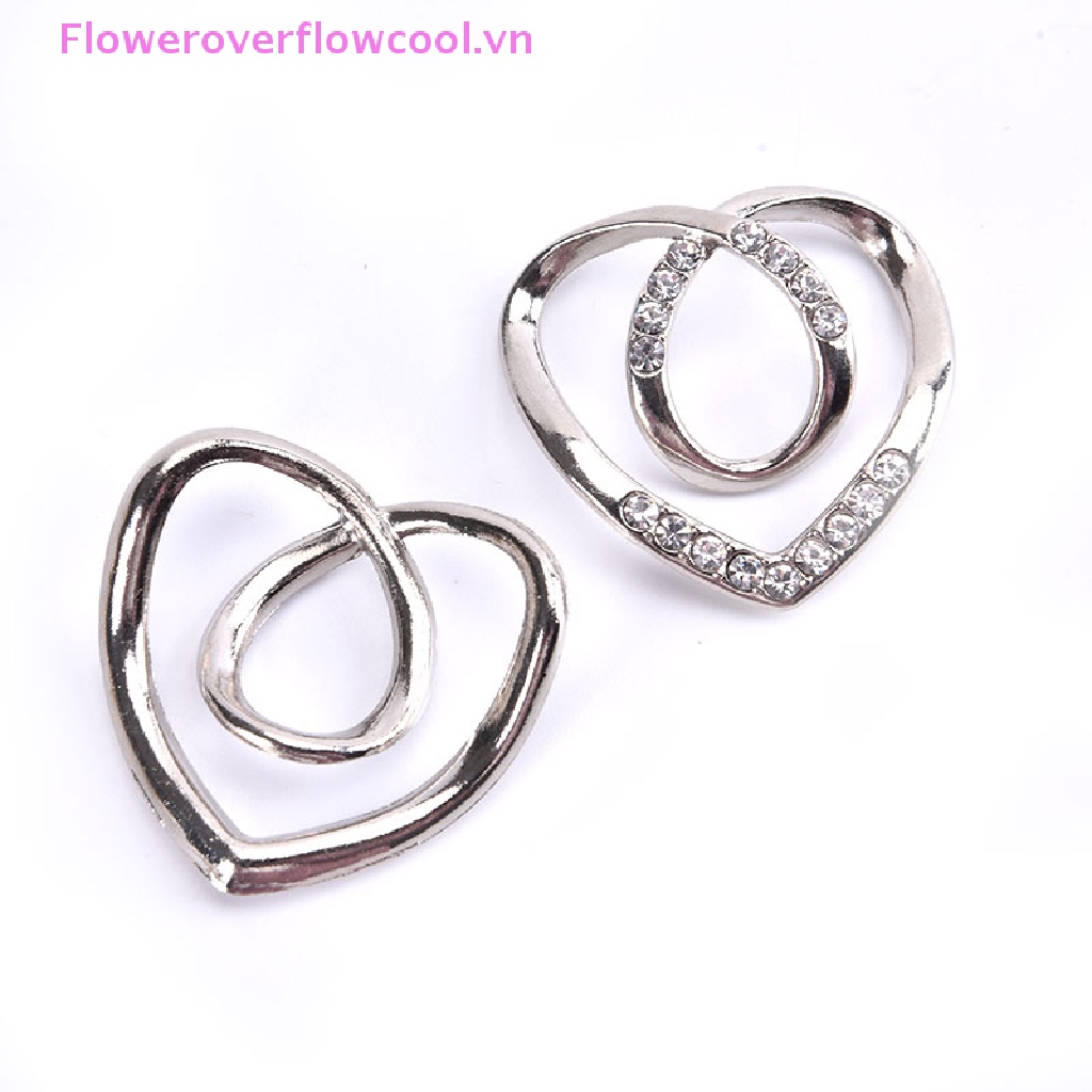 Ghim Cài Áo Hình Trái Tim Đính Pha Lê Lụa Thời Trang Cho Nữ