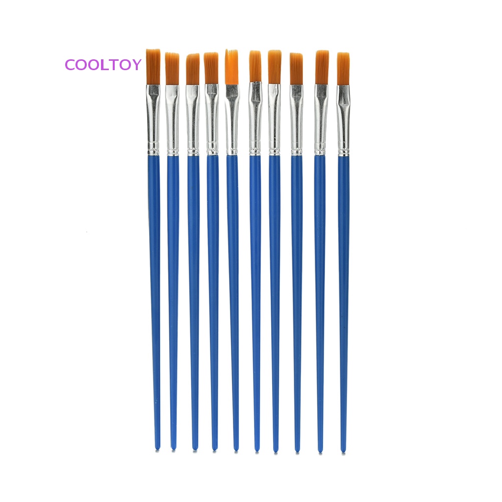 Cooltoy Set 10 Cọ Vẽ Màu Nước Bằng Nylon Màu Xanh Dương Mới Dành Cho Trẻ Em
