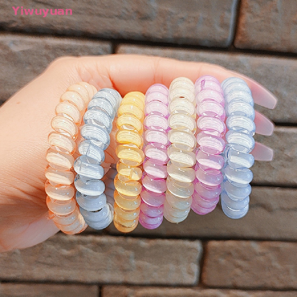 < Yiwuyuan > Dây Buộc Tóc Đuôi Ngựa Dạng Thạch Trong Suốt Phong Cách Hàn Quốc Cho Nữ