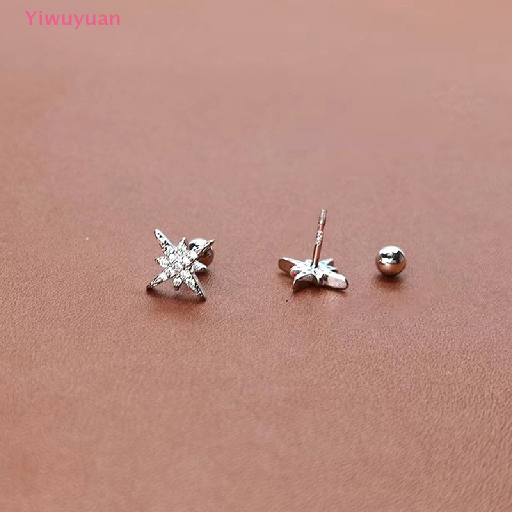 1 Đôi Khuyên Tai Đính Đá Zircon Hình Ngôi Sao Thời Trang Mới