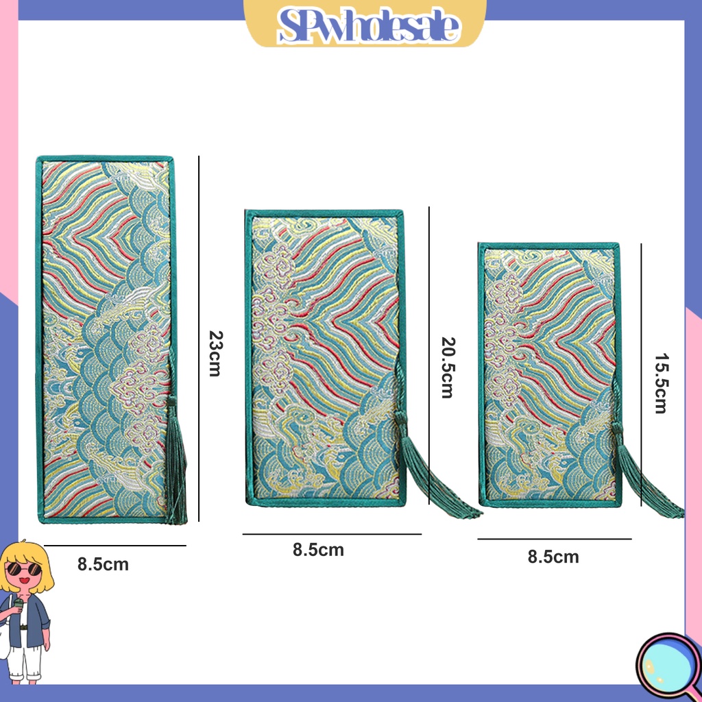 &lt;SPwholesale&gt; Hộp Đựng Vòng Tay / Vòng cổ Thêu Họa Tiết Phong Cách Trung Hoa Sang Trọng Mịn Màng Không Phai Màu Cho Nữ