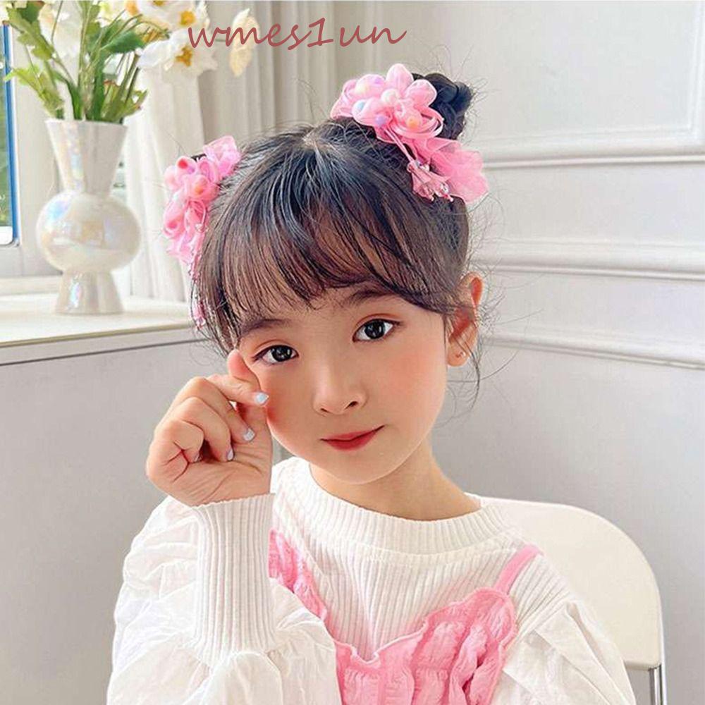 Dây Cột Tóc Co Giãn Nhiều Màu Sắc Họa Tiết Bướm Xinh Xắn Cho Nữ WMES15H Giá Đỡ