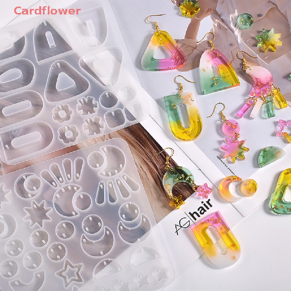 Khuôn Silicon Làm Móc Khóa Hình Oval / Mặt Trăng / Trái Tim Bằng Pha Lê Epoxy DIY Mới