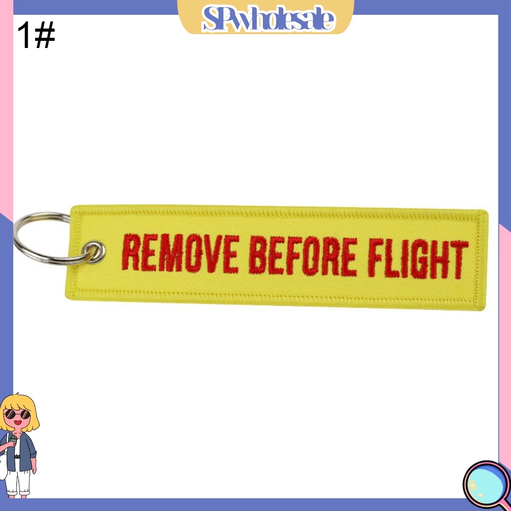 <SPwholesale> Móc Khóa Thêu Chữ REMOVE BEFORE FLIGHT Thời Trang Cá Tính