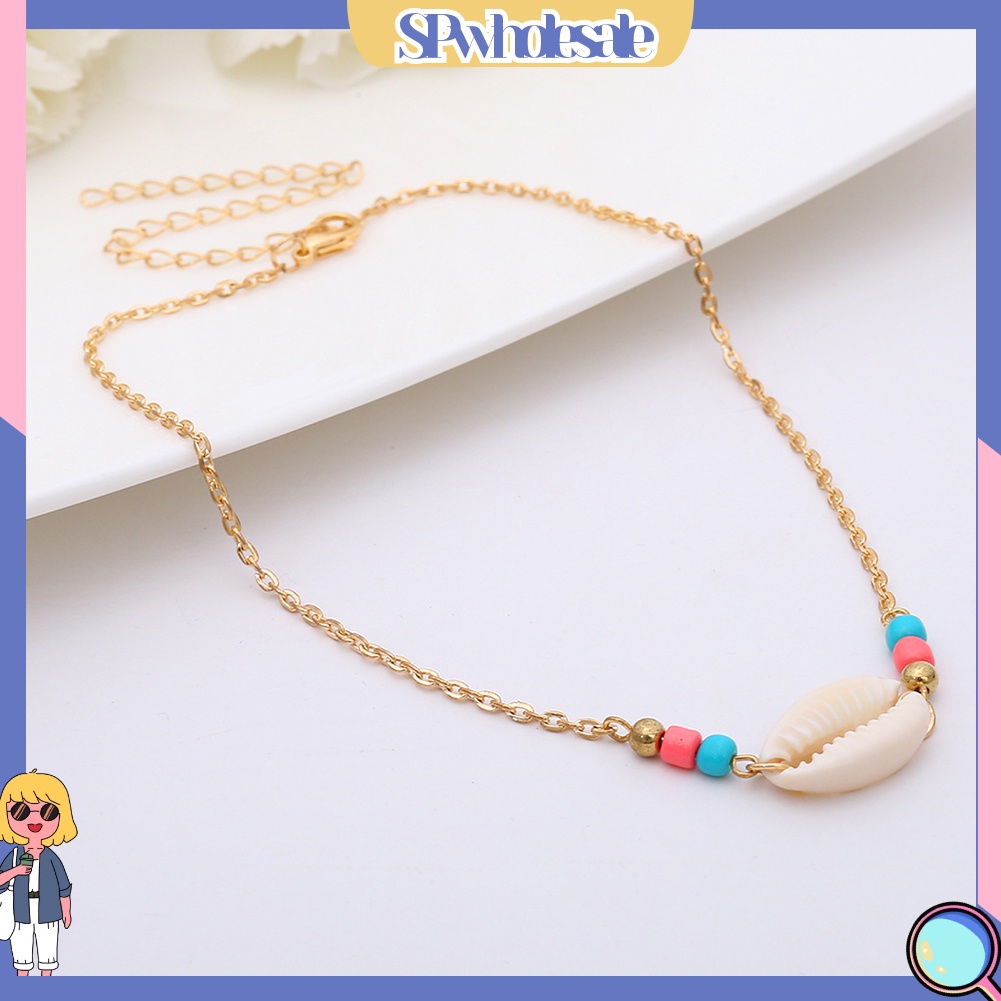 <SPwholesale> Vòng Cổ Choker Gắn Vỏ Sò Phong Cách Bohemian Thời Trang Đi Biển Mùa Hè Cho Nữ