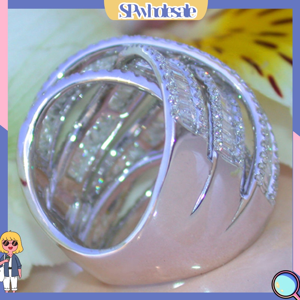 <SPwholesale> Nhẫn Cưới Nhiều Lớp Đính Đá Thời Trang Dành Cho Nữ