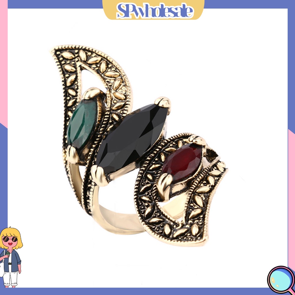 <SPwholesale> Nhẫn Đeo Khớp Ngón Tay Đính Đá Nhiều Màu Sắc Phong Cách Thổ Nhĩ Kỳ