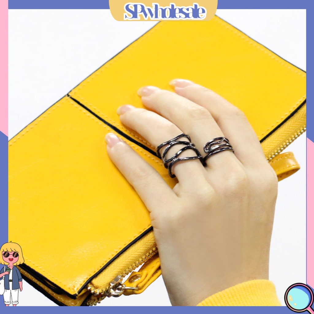 <SPwholesale> Nhẫn Đeo Khớp Ngón Tay Màu Đen Phong Cách Vintage