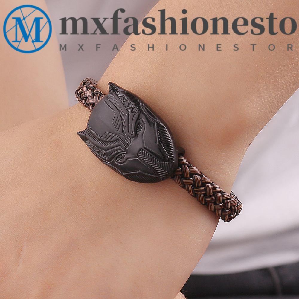 Mxfashionestore Vòng Tay Bện Dây Thủ Công Có Thể Điều Chỉnh Hình Người Nhện Người Sắt Báo Đen Làm Quà Tặng Trang Sức