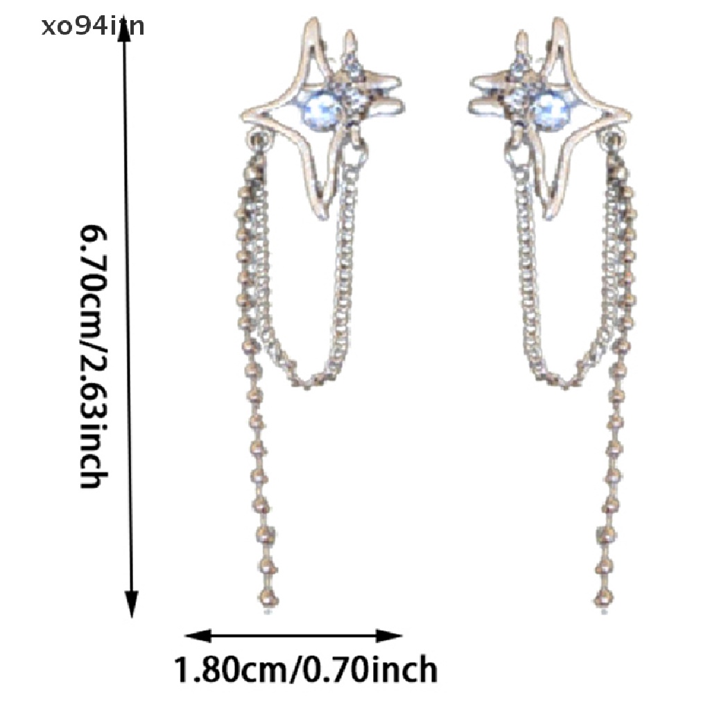 1 Cặp Bông Tai Tua Rua Đính Đá Thời Trang Nữ