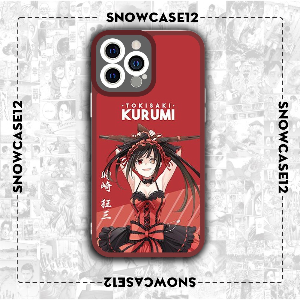 Ốp iphone cạnh vuông Snowcase12 kurumi anime date a live 6/6s/7plus/8plus/x/xr/xs/11/12/13/pro/max/plus/promax/14
