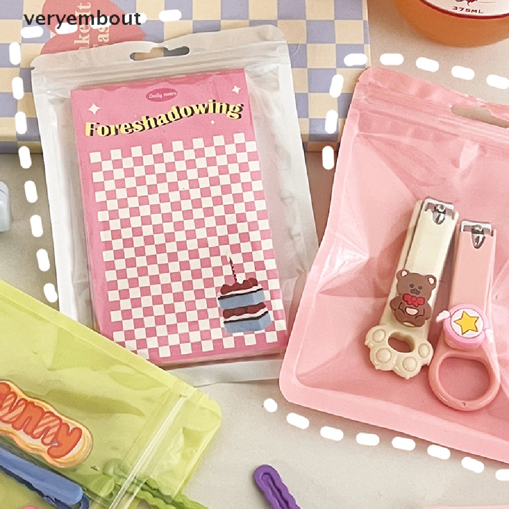 Set 10 Túi Zip Bằng Nhựa Dày Dặn Màu Sắc Macaron Đựng Cọ Trang Điểm