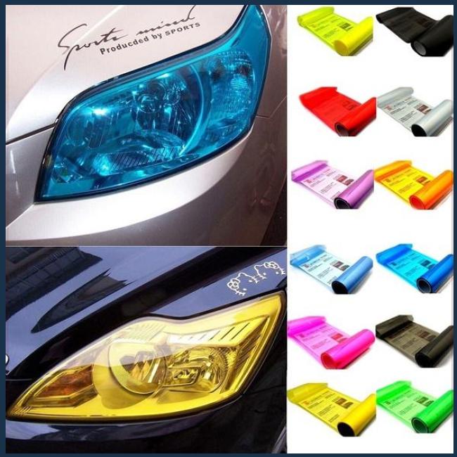 Phim Vinyl Màu Đen 60x30cm Màu Đen Dán Đèn Pha / Đèn Hậu Xe Hơi