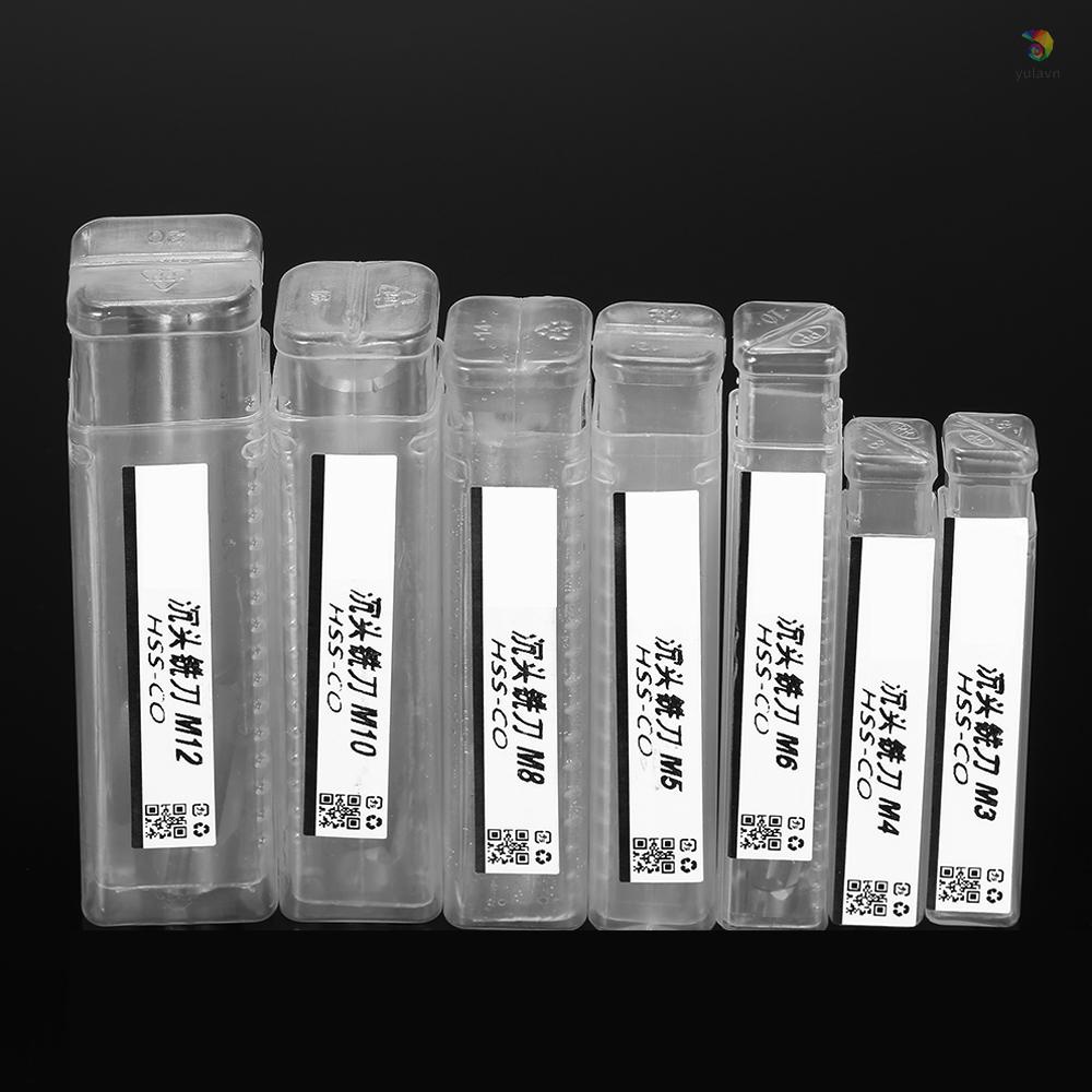 Bộ 7 Mũi Khoan M3-M12 4 Rãnh Thẳng Bằng Thép Tốc Độ Cao Chất Lượng Cao