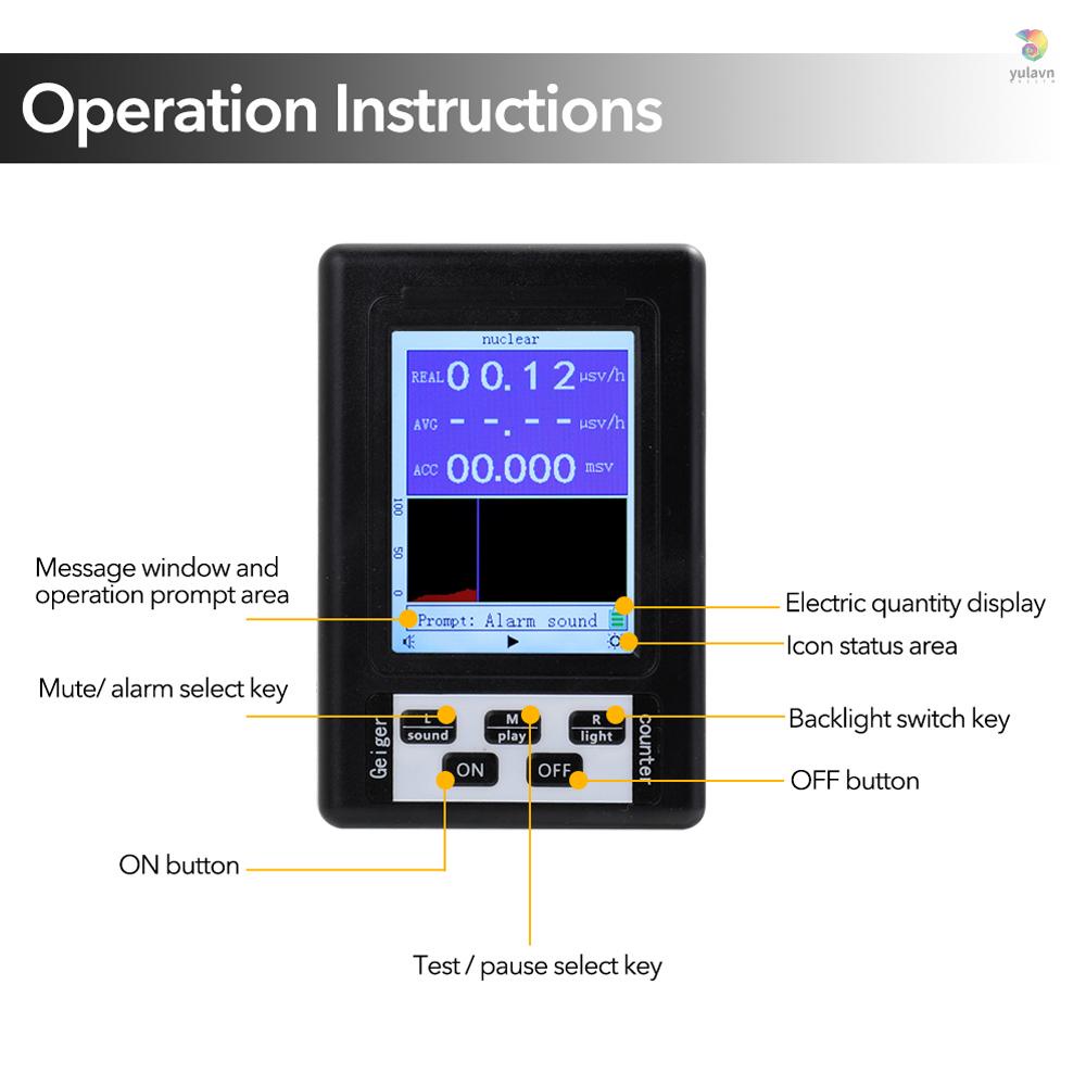 Máy Kiểm Tra Bức Xạ Hạt Nhân Kỹ Thuật Số Cầm Tay Bán Đa Chức Năng yula)
