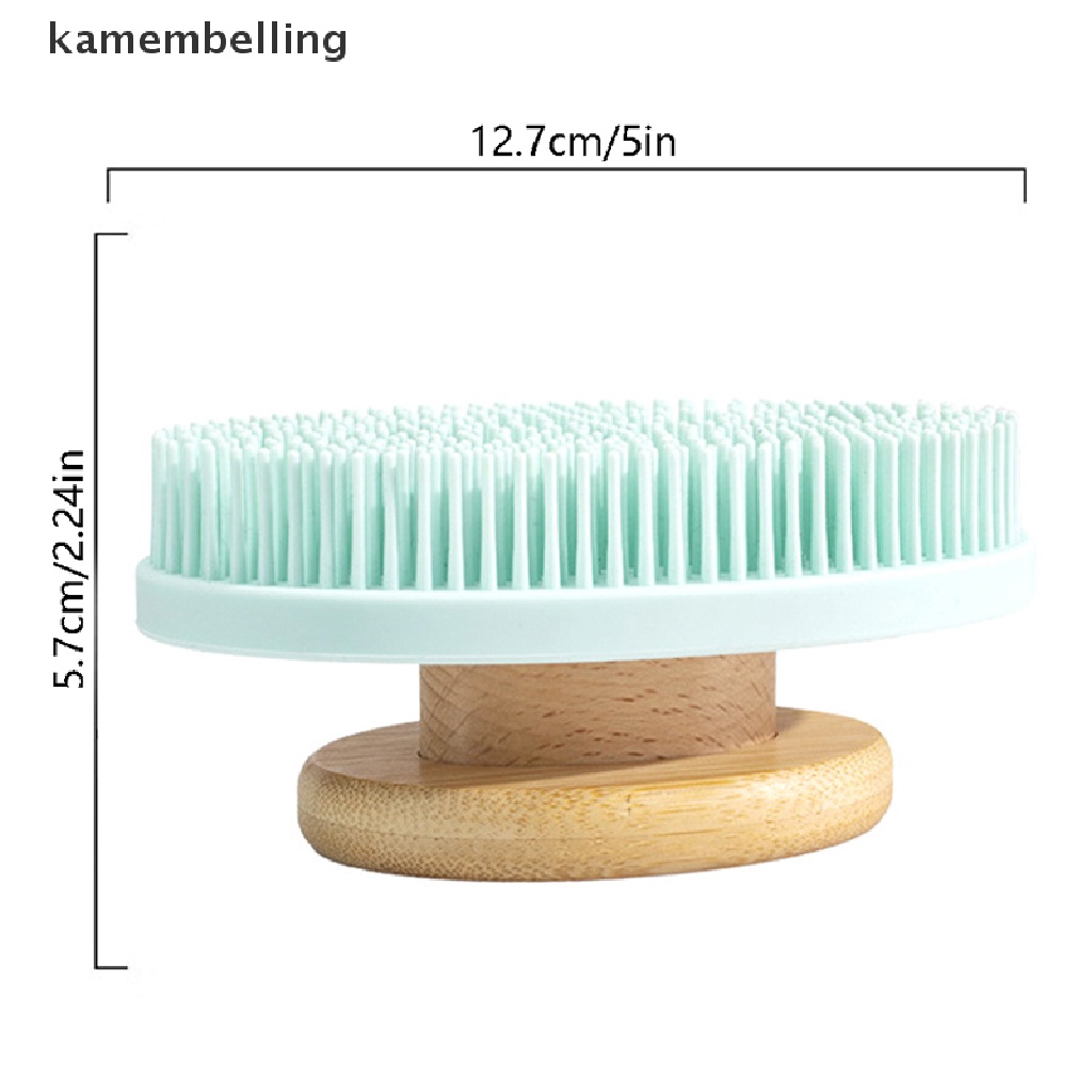 Kamembelling Bàn Chải Silicon Với Tay Cầm Bằng Tre Mềm Mại Tiện Dụng Khi Tắm