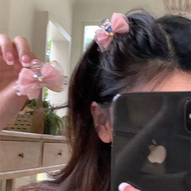 1 Kẹp Tóc Nơ Hồng Nhỏ Xinh Thời Trang Mùa Hè Cho Bạn Gái