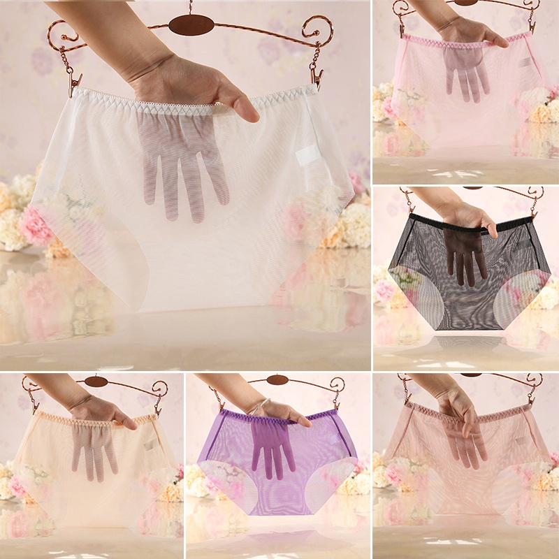 Quần Lót Lưới Mềm Mại Màu Trơn Lưng Vừa Thoải Mái Cho Nữ