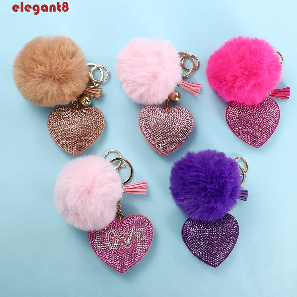 Móc Khóa Cục Bông Trang Trí Nội Thất Thời Trang|Trái Tim