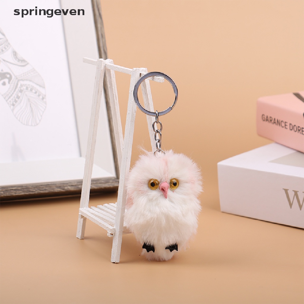 Móc Chìa Khóa Hình Cú Phủ Lông Dễ Thương Dùng Trang Trí Túi Xách / Móc Khóa